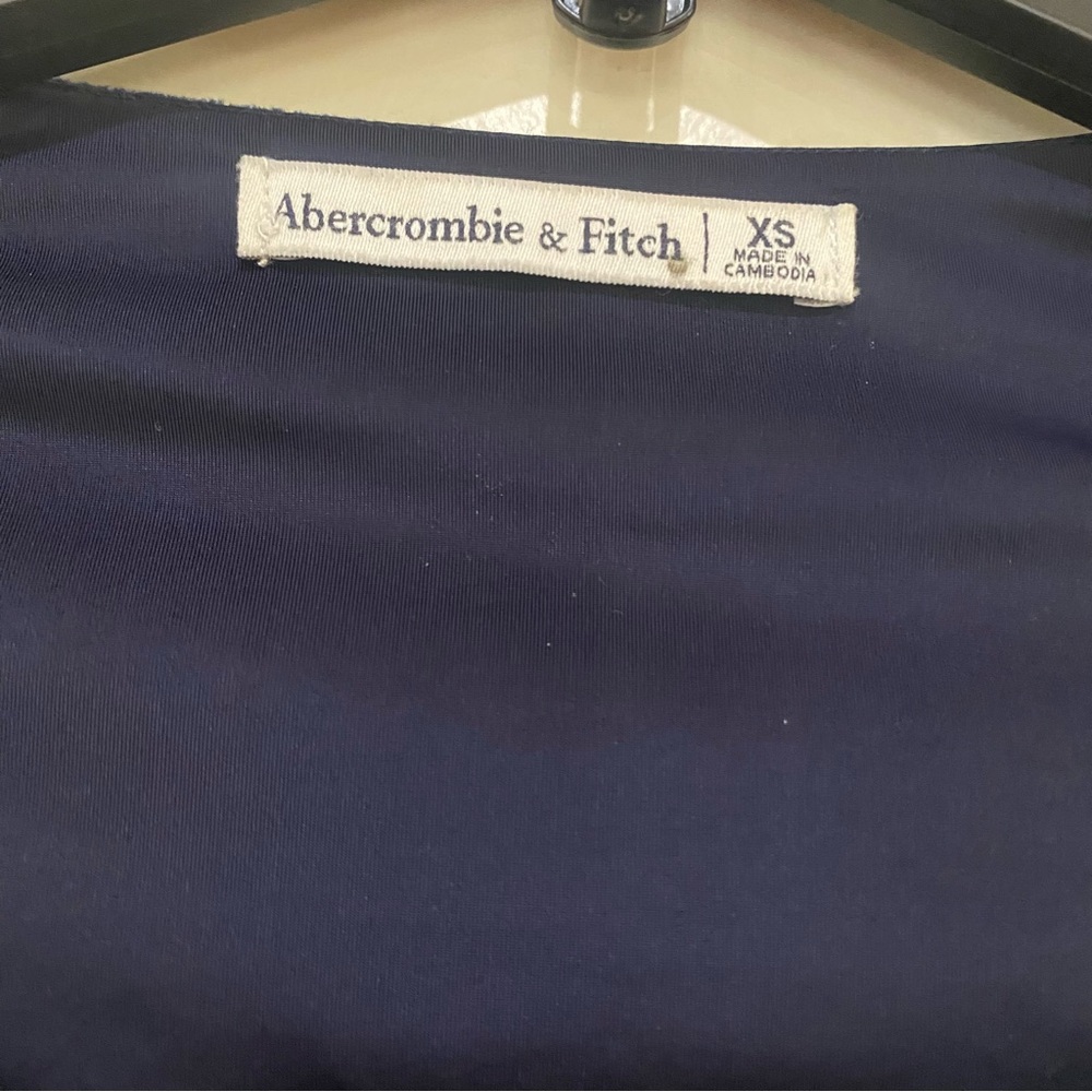 NWOT Abercrombie & Fitch Long Sleeve Corset Blur Velvet Juniors Top Fall XS - Picture 3 of 6